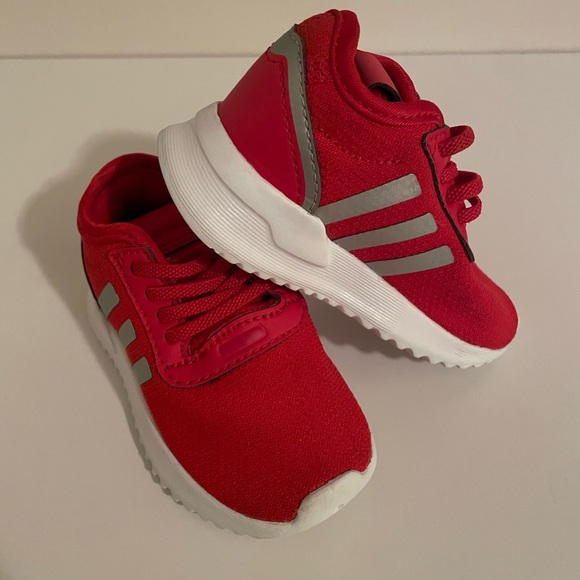 adidas Other - ADIDAS RED LITTLE GIRL SLIDE SNEAKERS